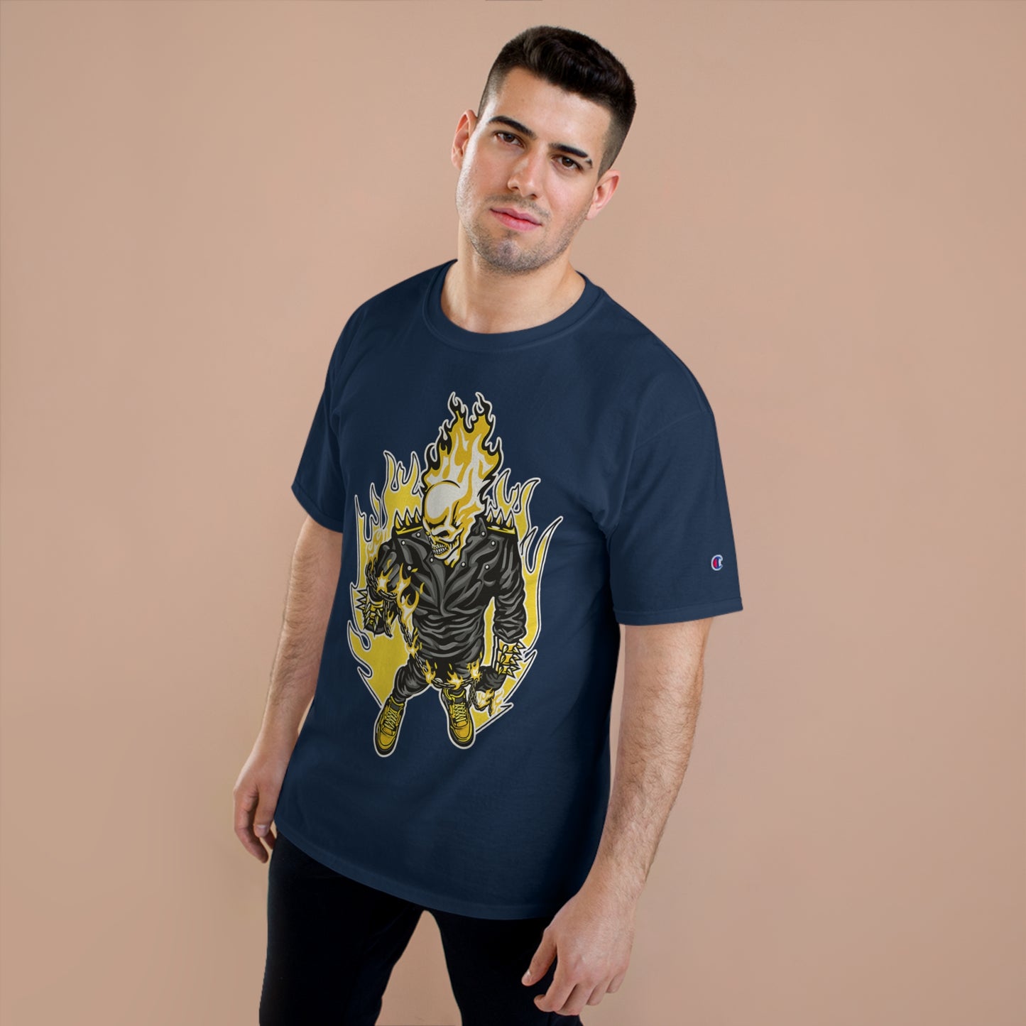 Flaming Skull Champion T-Shirt