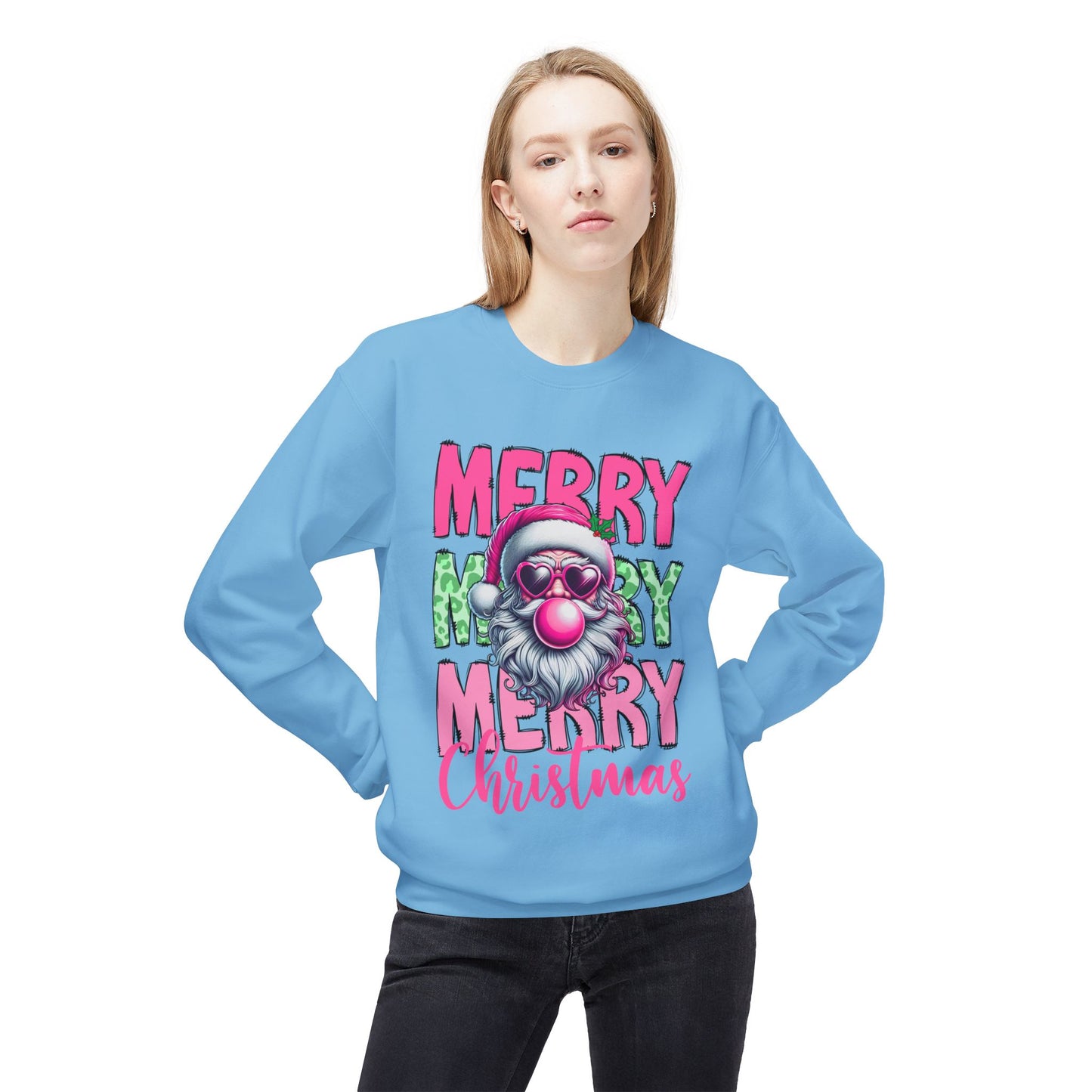 Merry Christmas Fleece Crewneck Sweatshirt
