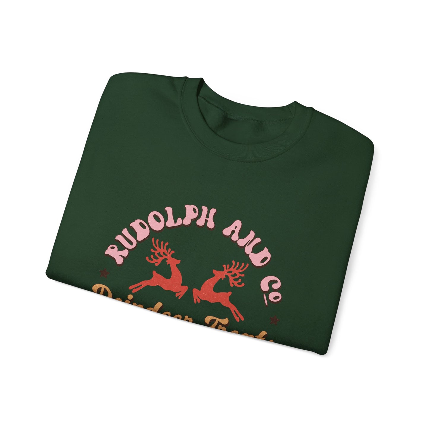 Christmas Crewneck Sweatshirt - Rudolph & Santa's Reindeer Treats Design