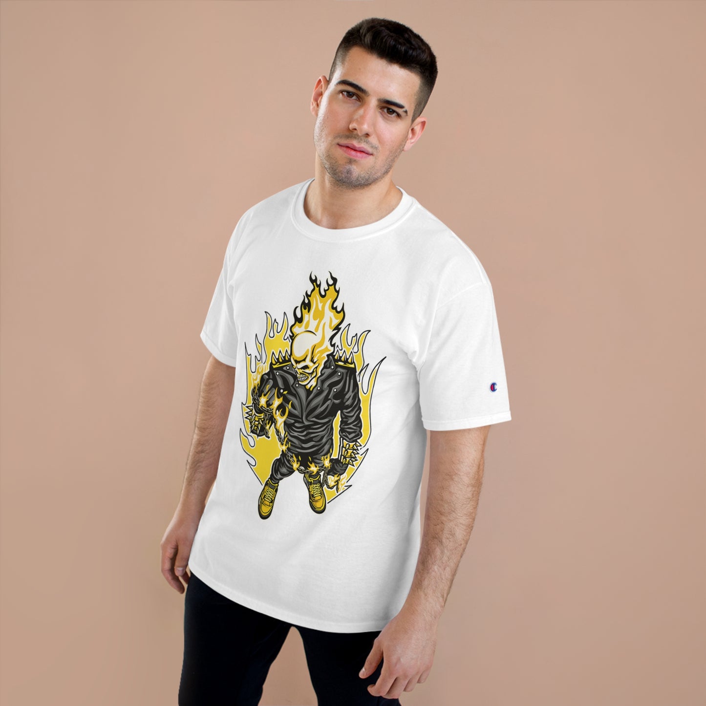 Flaming Skull Champion T-Shirt