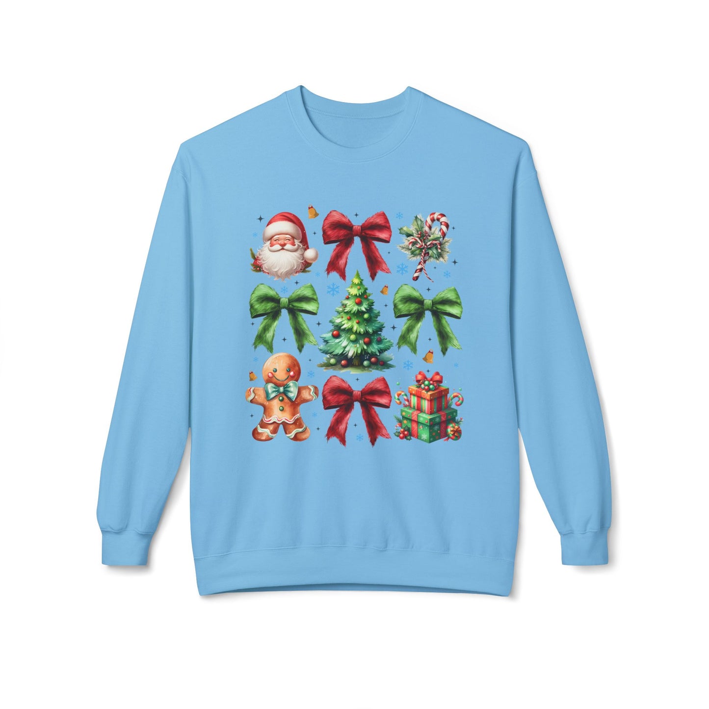 Festive Fleece Crewneck Sweatshirt - Christmas Cheer Design