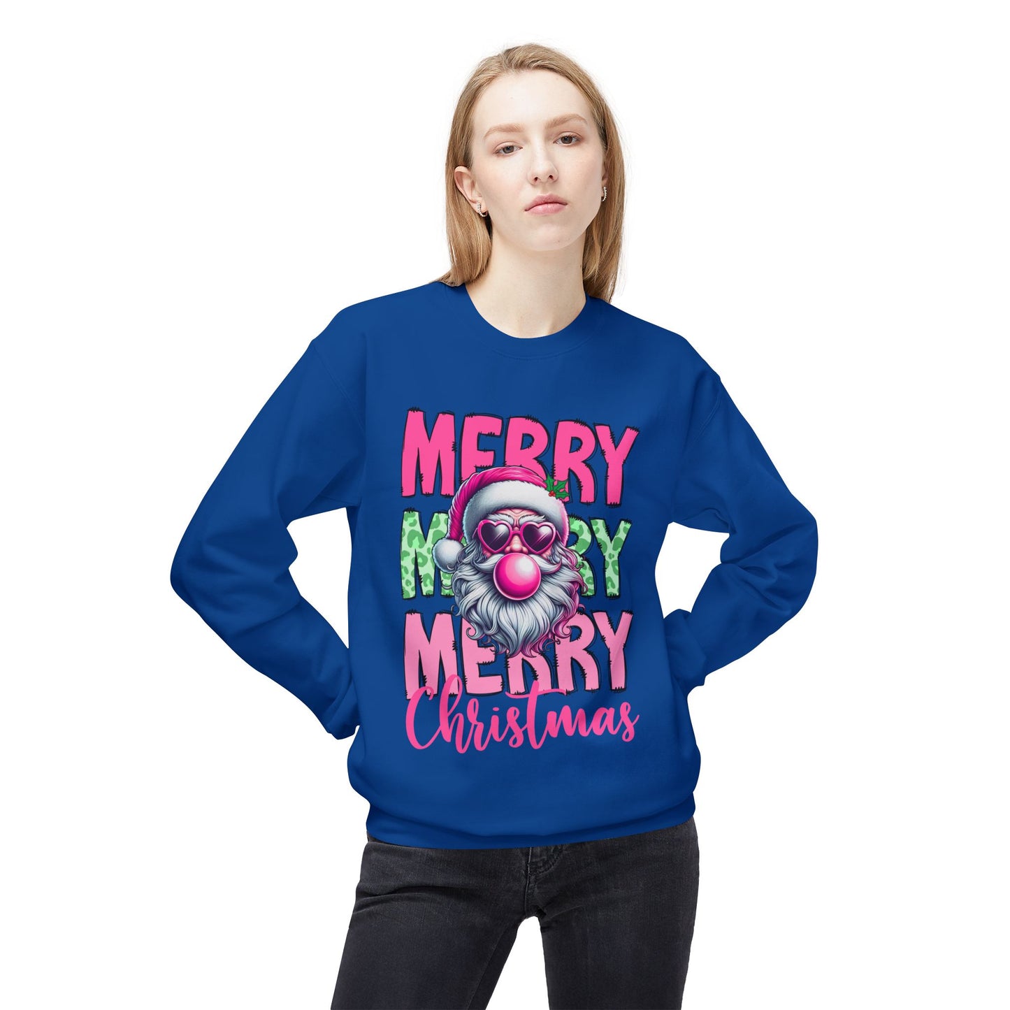 Merry Christmas Fleece Crewneck Sweatshirt
