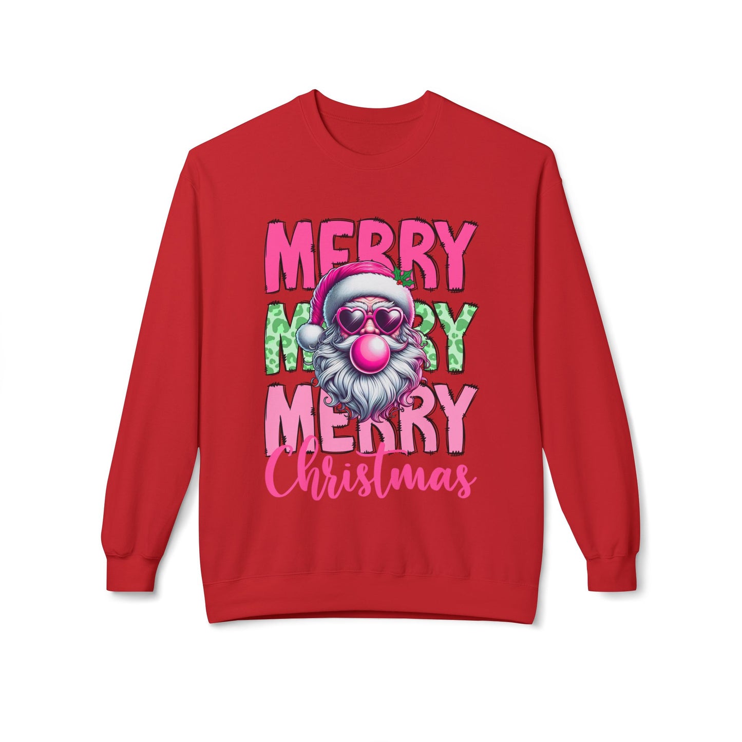 Merry Christmas Fleece Crewneck Sweatshirt