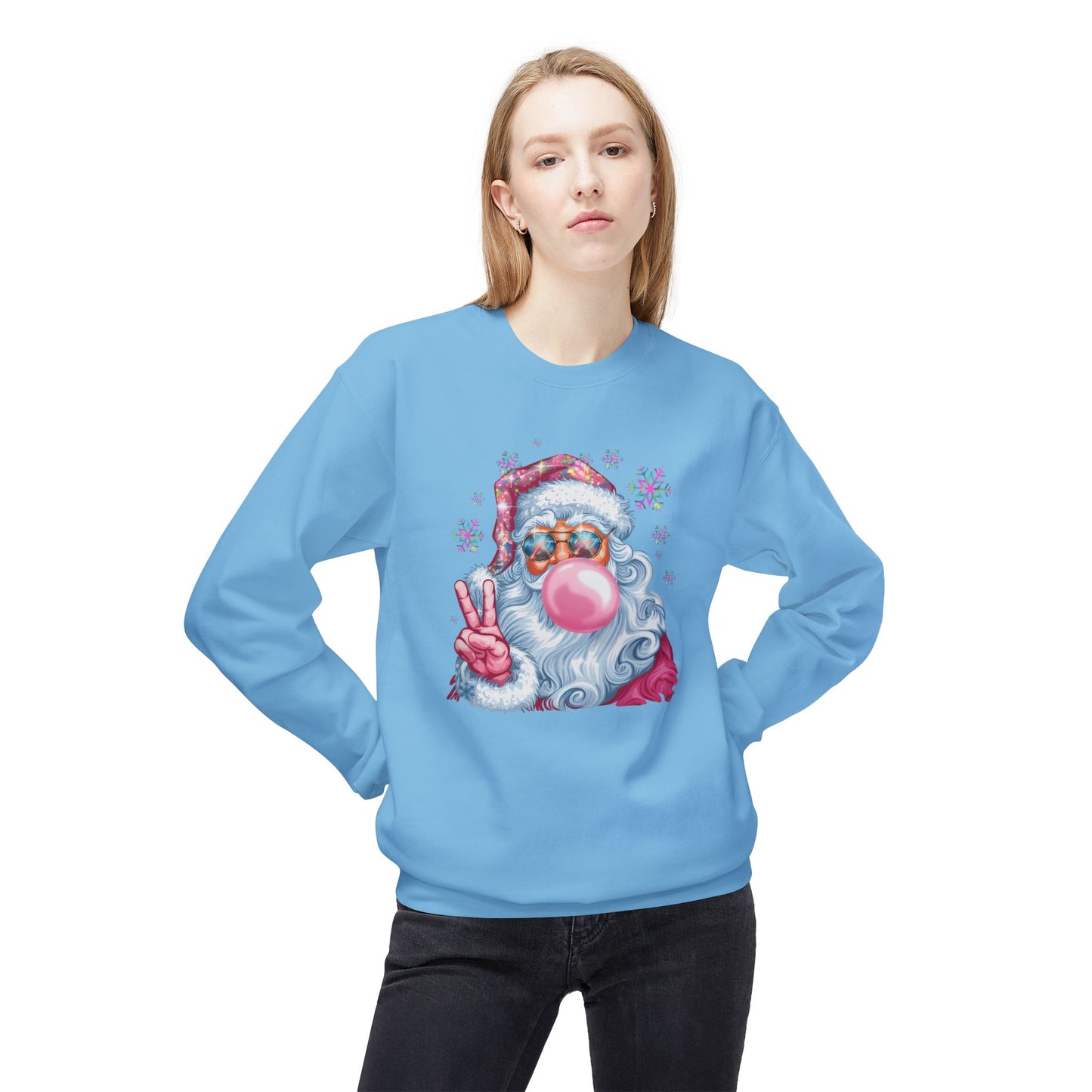 Santa Claus Midweight Softstyle Fleece Crewneck Sweatshirt