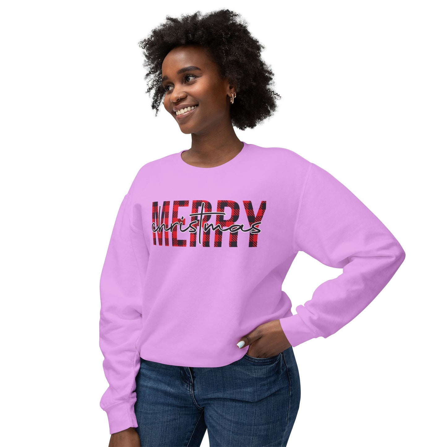 Merry Christmas Unisex Lightweight Crewneck Sweatshirt