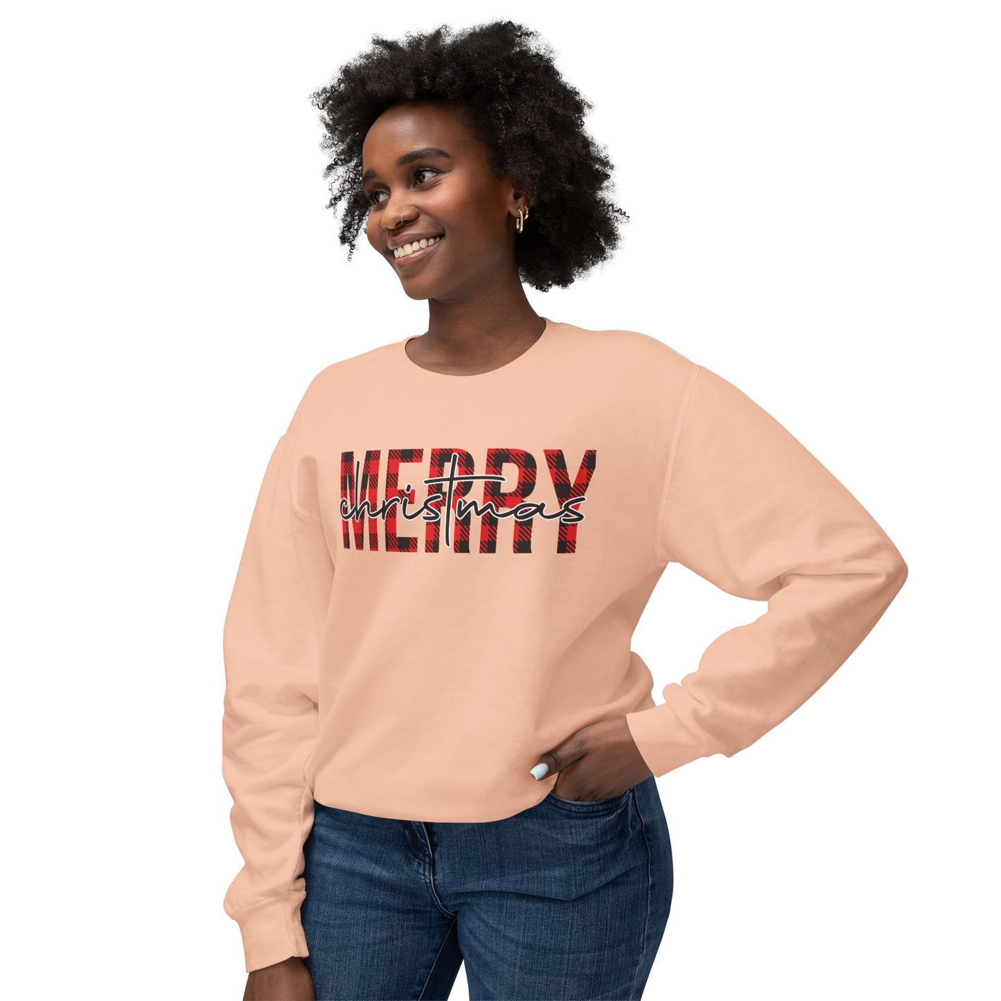 Merry Christmas Unisex Lightweight Crewneck Sweatshirt