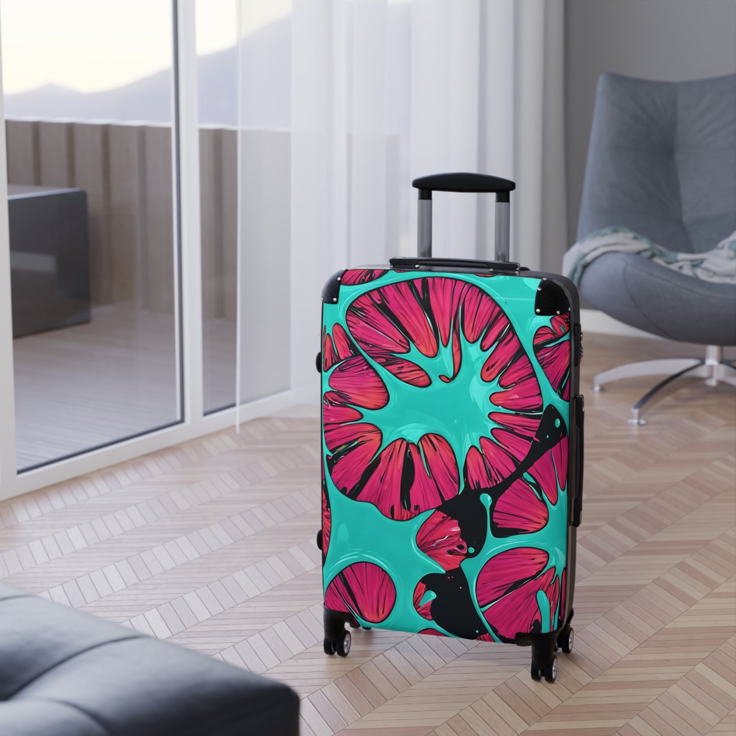 Vibrant Floral Suitcase for Travel Enthusiasts