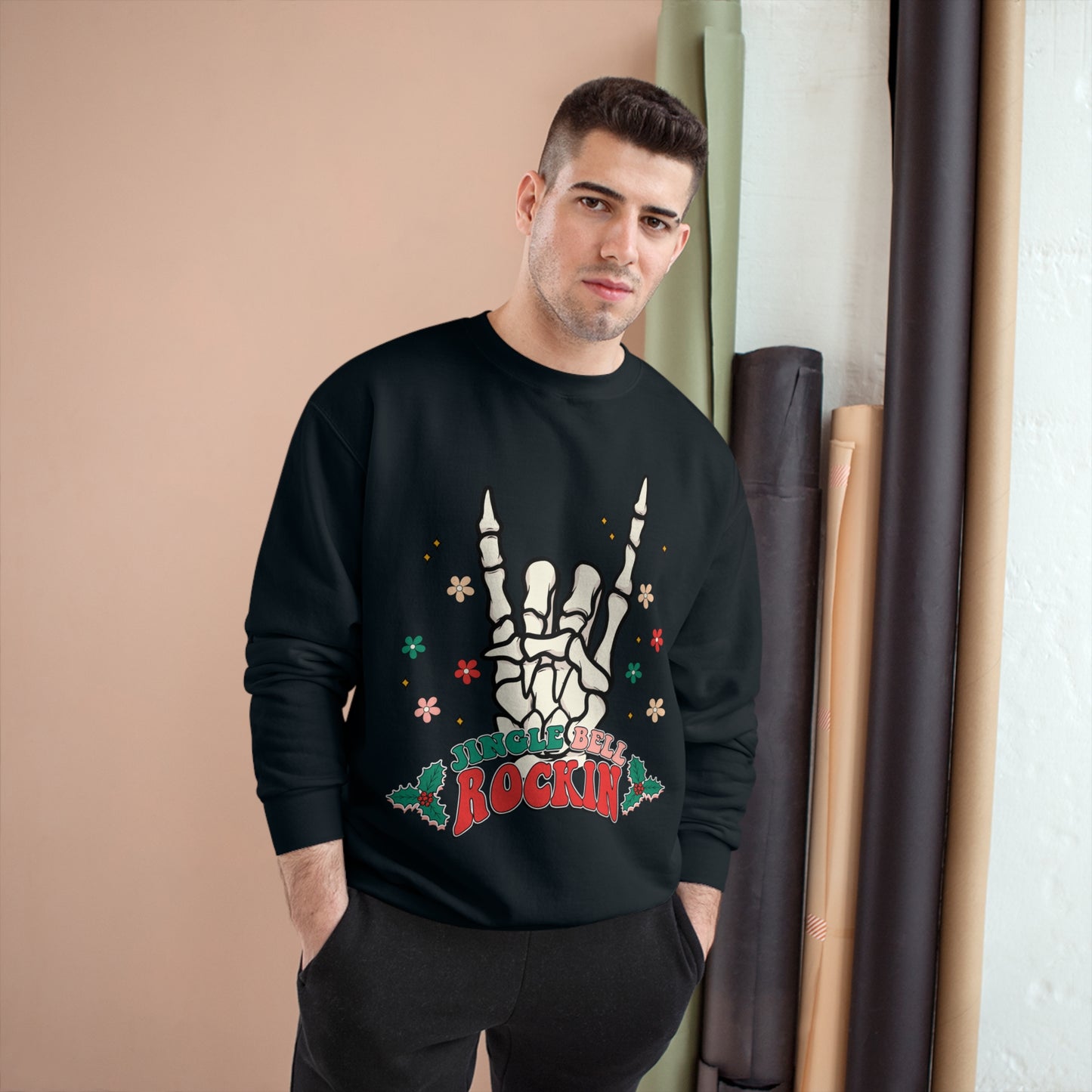 Rockin' Holiday Champion Sweatshirt - 'Jingle Bell Rockin' Design