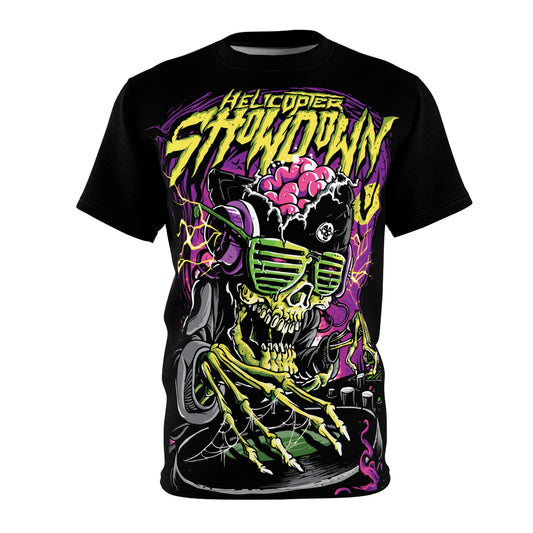 Helicopter Showdown Unisex Tee - Fun Halloween Graphic Tee for Party Lovers