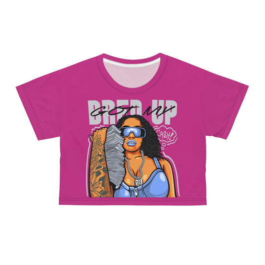 Vibrant 'Get My Cash' Crop Tee - Trendy Graphic T-Shirt for Bold Style