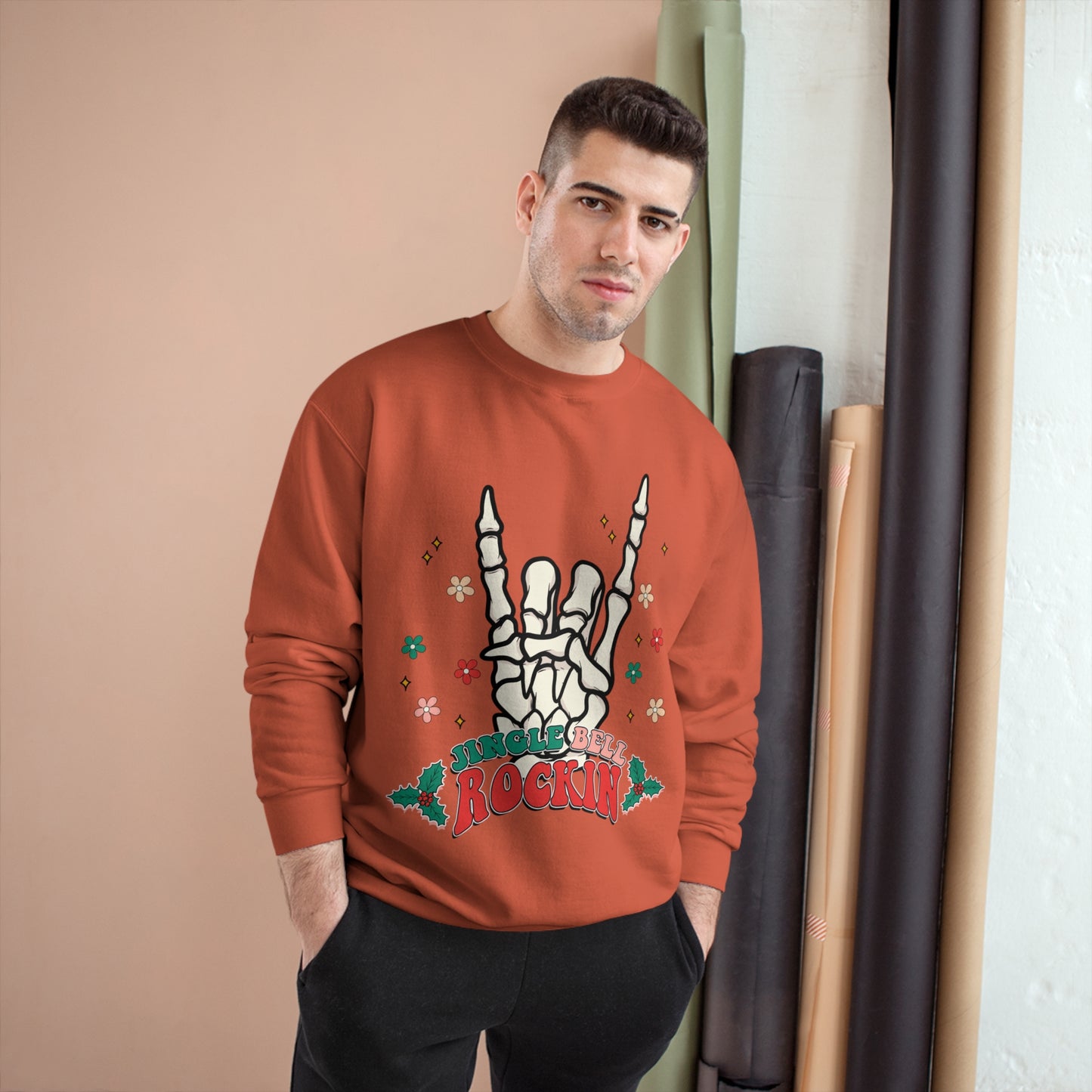 Rockin' Holiday Champion Sweatshirt - 'Jingle Bell Rockin' Design
