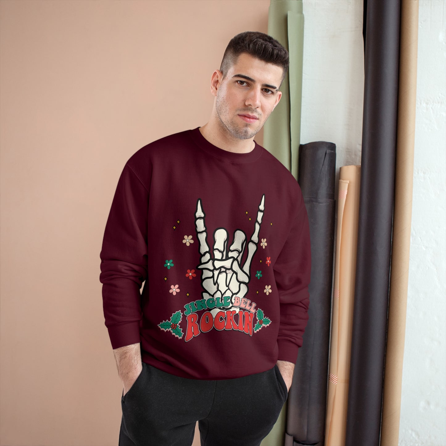 Rockin' Holiday Champion Sweatshirt - 'Jingle Bell Rockin' Design