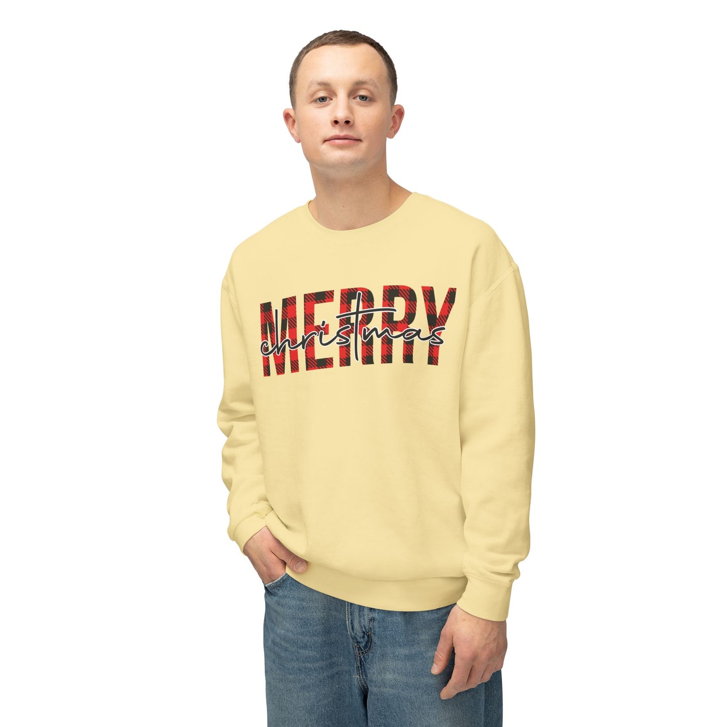 Merry Christmas Unisex Lightweight Crewneck Sweatshirt