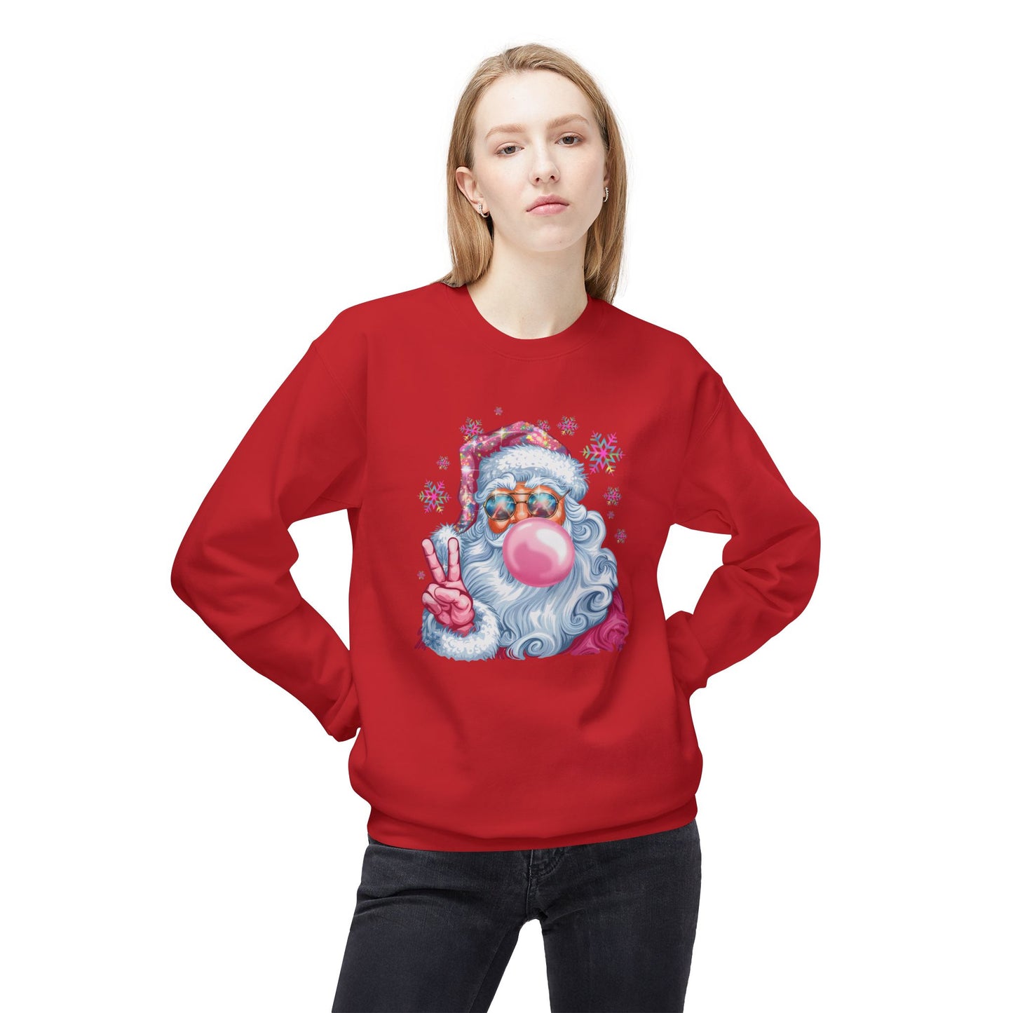Santa Claus Midweight Softstyle Fleece Crewneck Sweatshirt