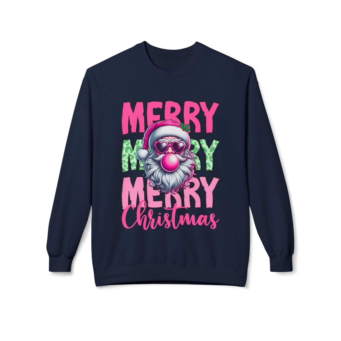Merry Christmas Fleece Crewneck Sweatshirt