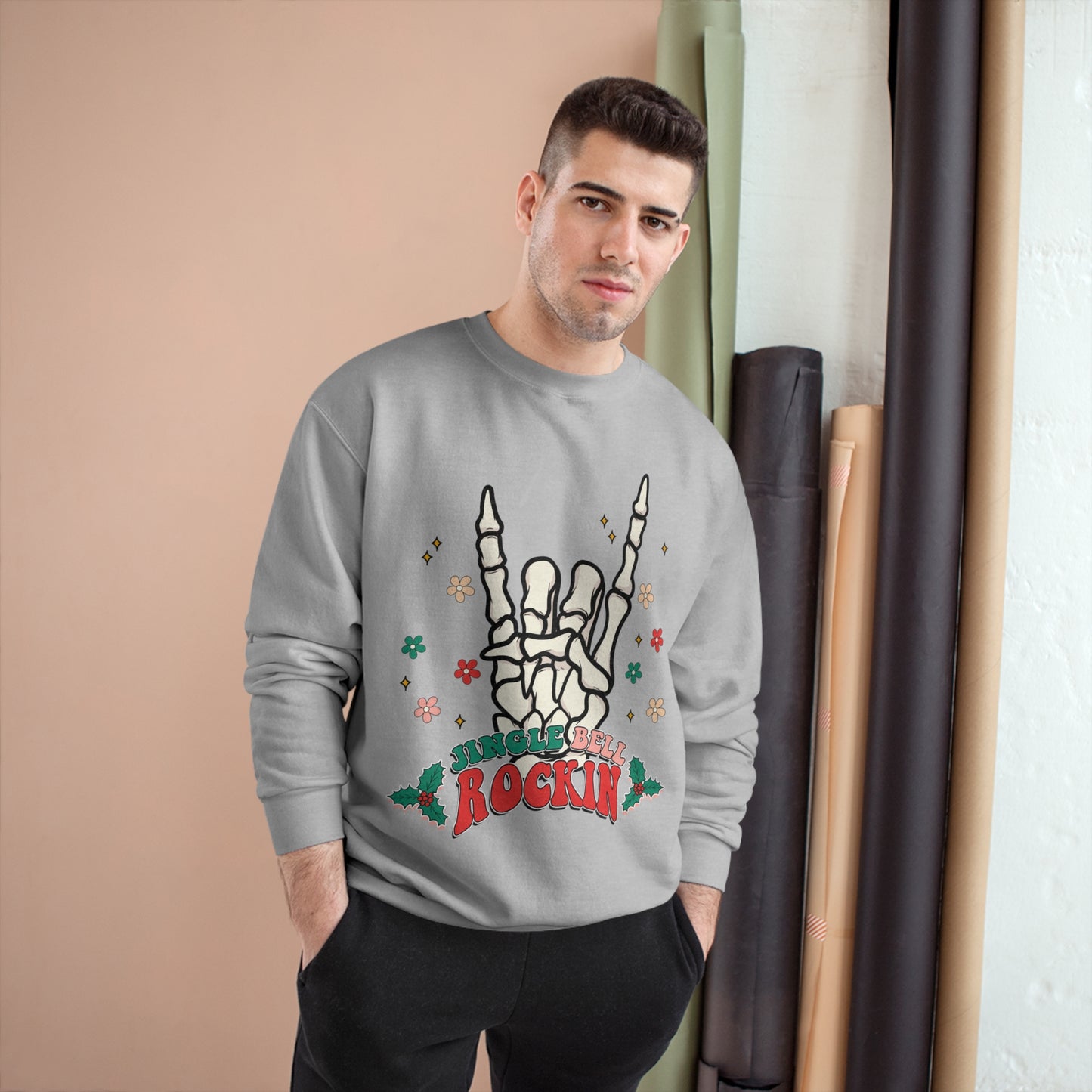 Rockin' Holiday Champion Sweatshirt - 'Jingle Bell Rockin' Design