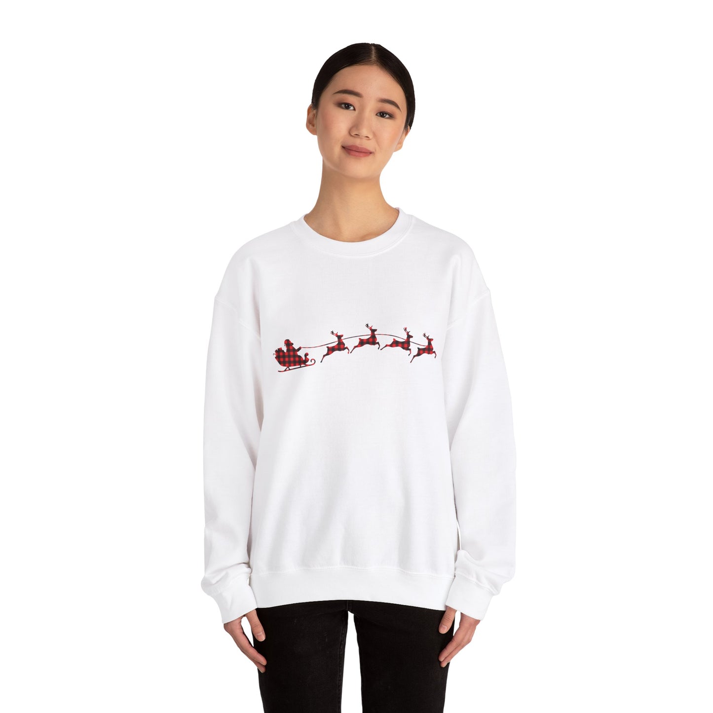 Unisex Christmas Crewneck Sweatshirt - Rudolph & Santa's Reindeer Treats Design