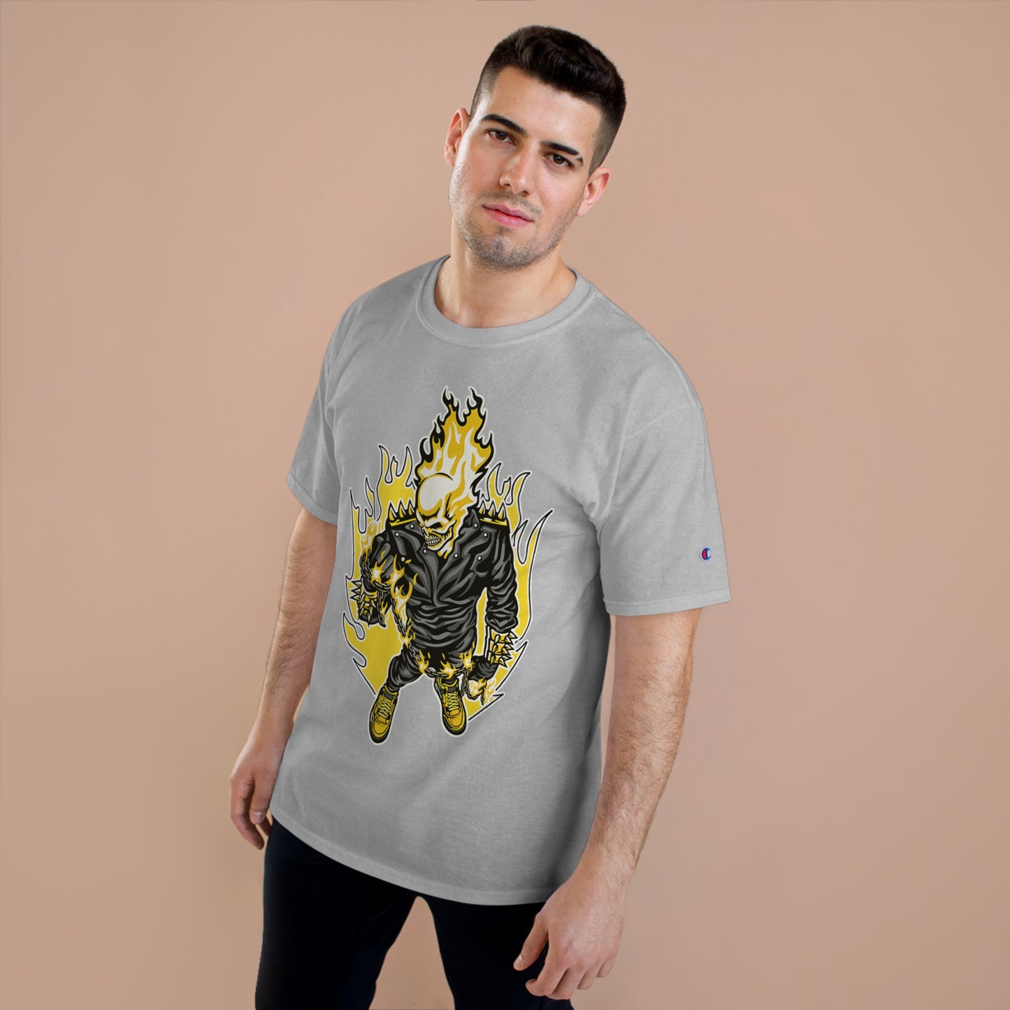 Flaming Skull Champion T-Shirt