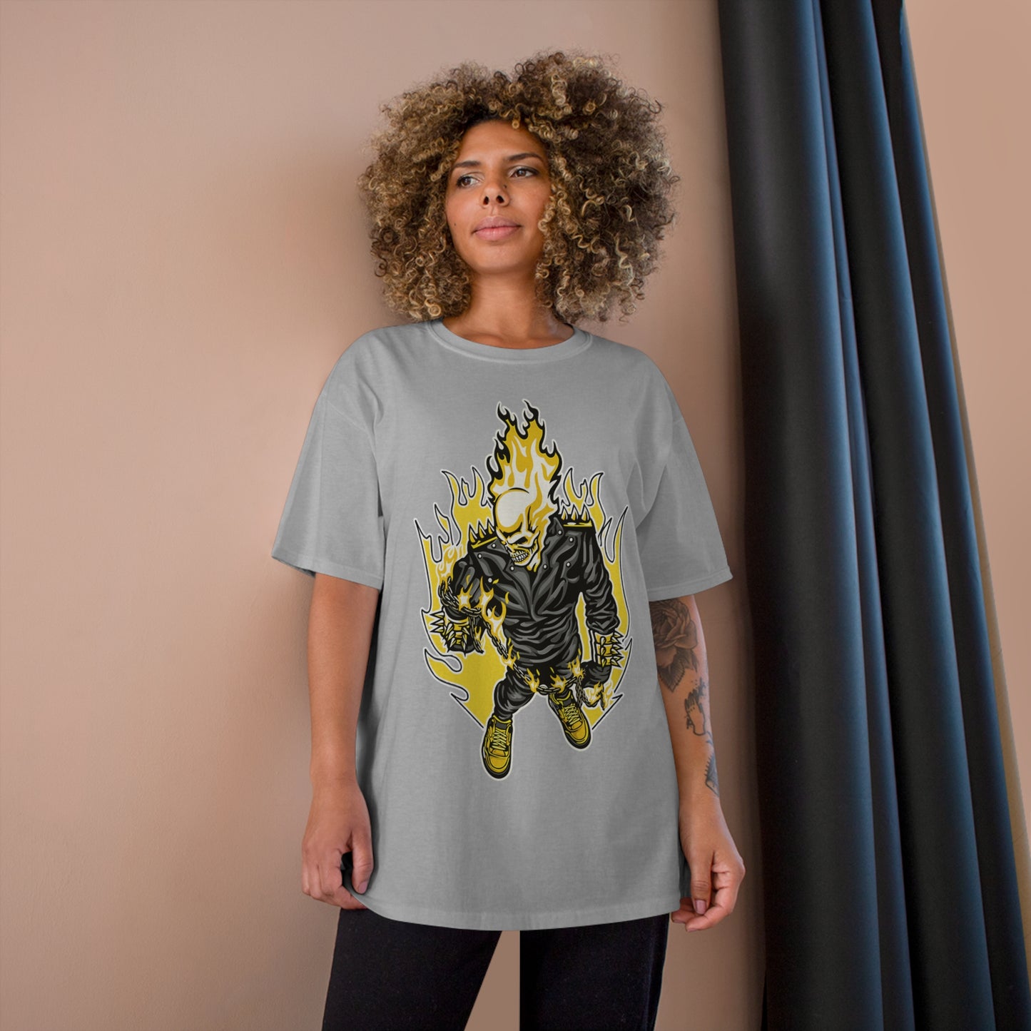 Flaming Skull Champion T-Shirt