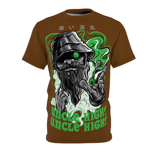 Unisex Graphic Tee - "Uncle High" Green & Brown Design