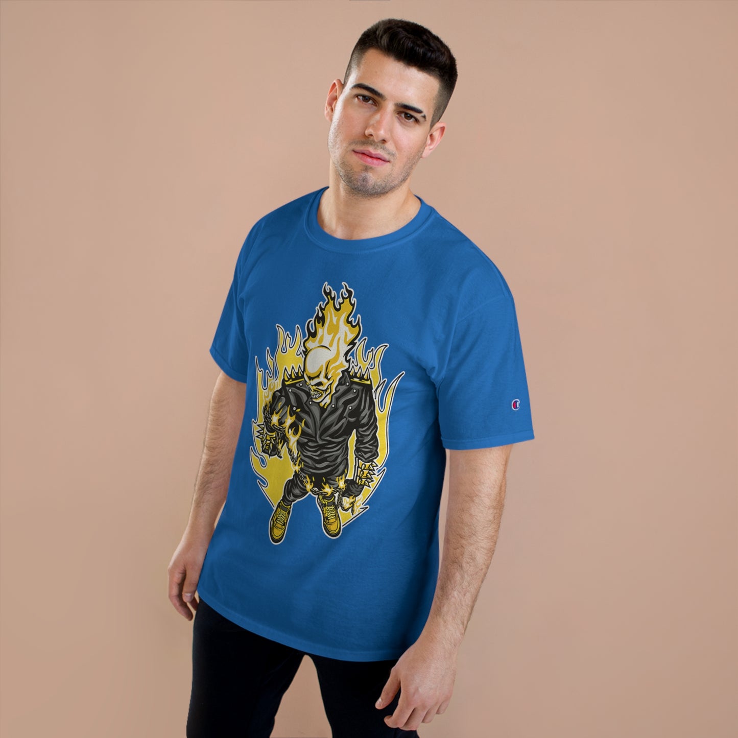 Flaming Skull Champion T-Shirt