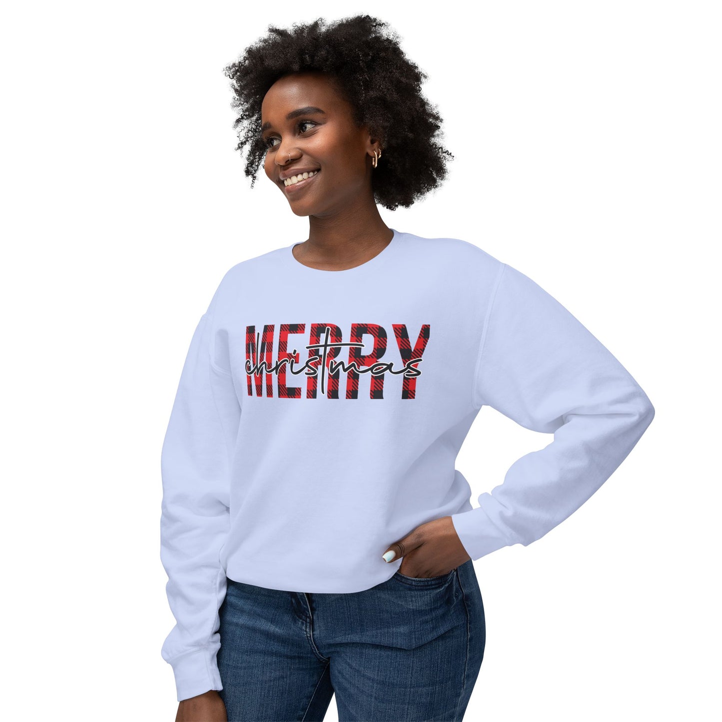 Merry Christmas Unisex Lightweight Crewneck Sweatshirt