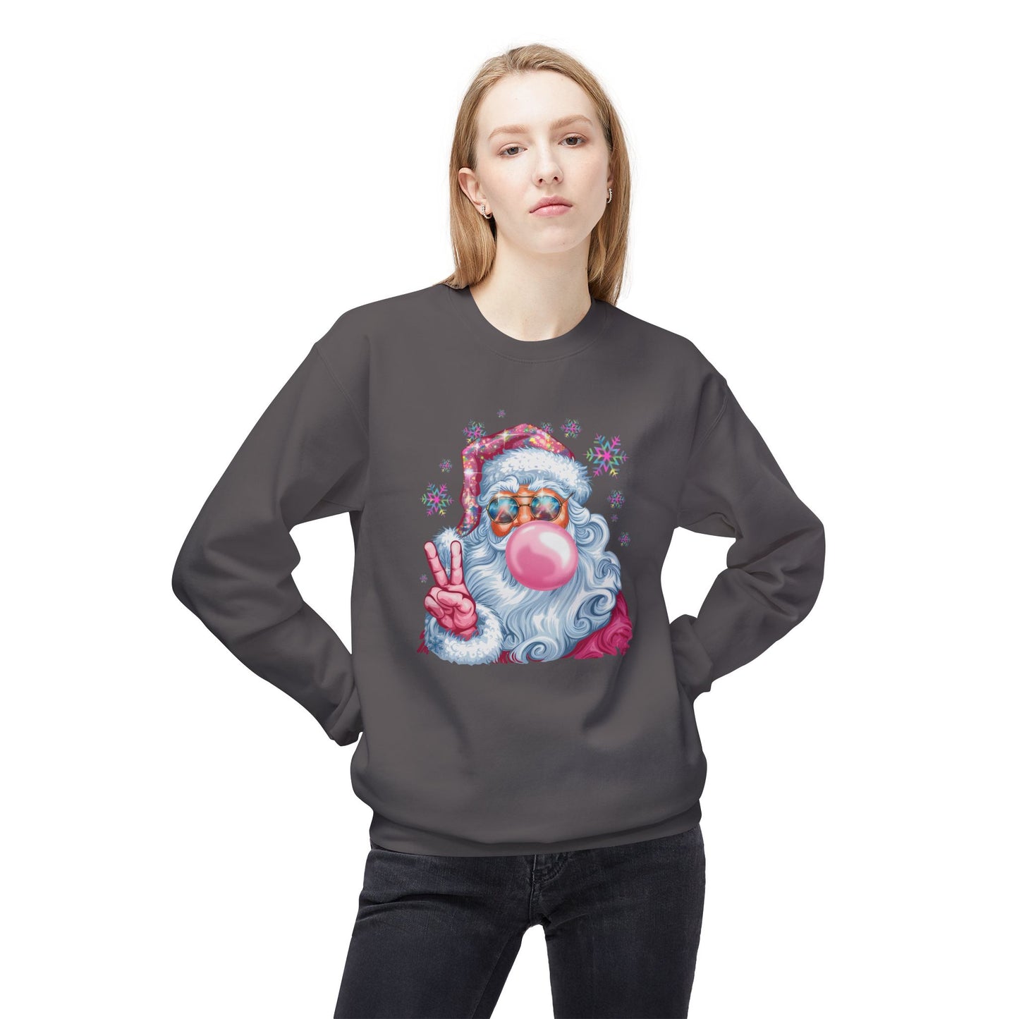 Santa Claus Midweight Softstyle Fleece Crewneck Sweatshirt