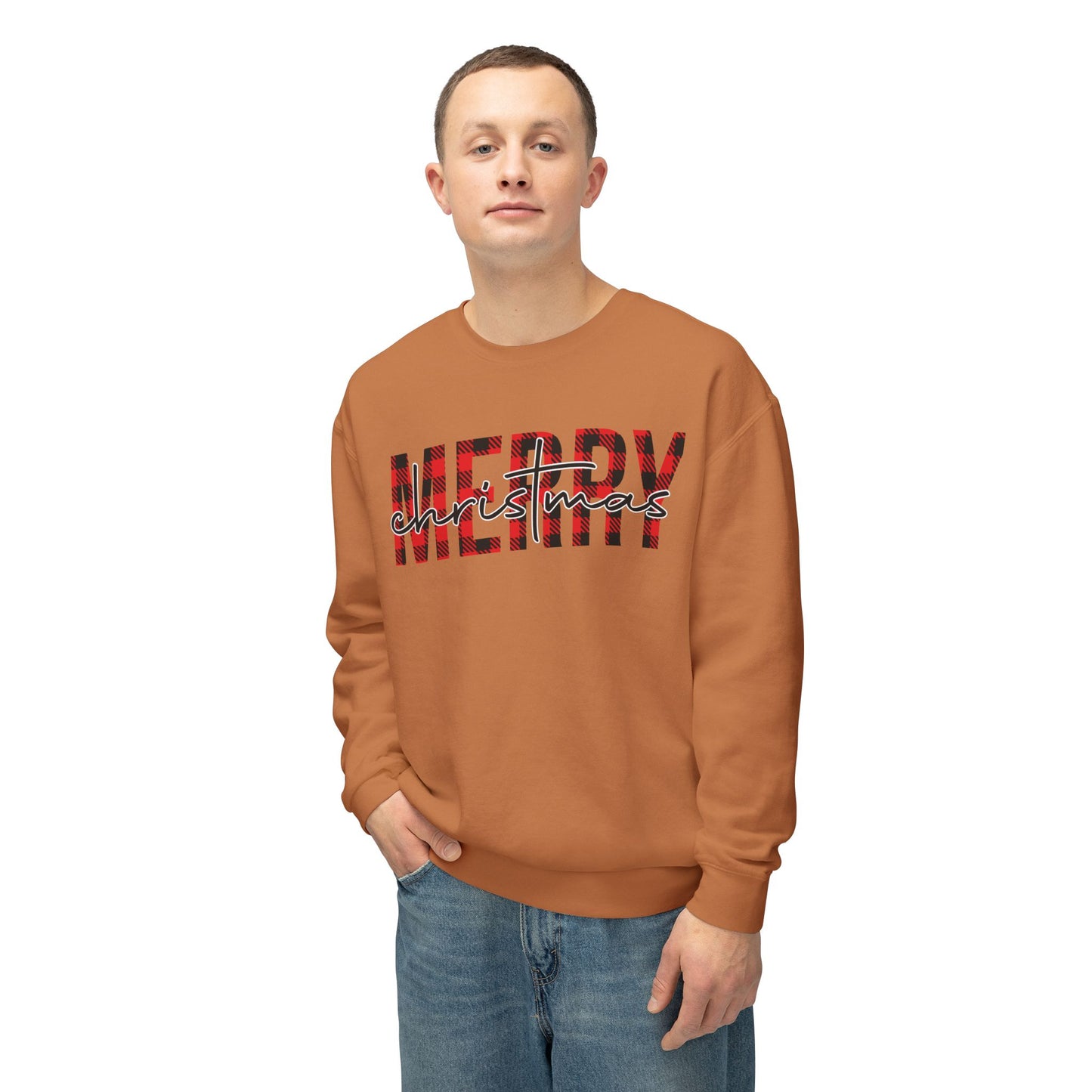 Merry Christmas Unisex Lightweight Crewneck Sweatshirt