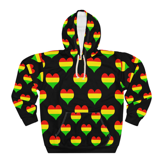 Multicolor Heart Pullover Hoodie