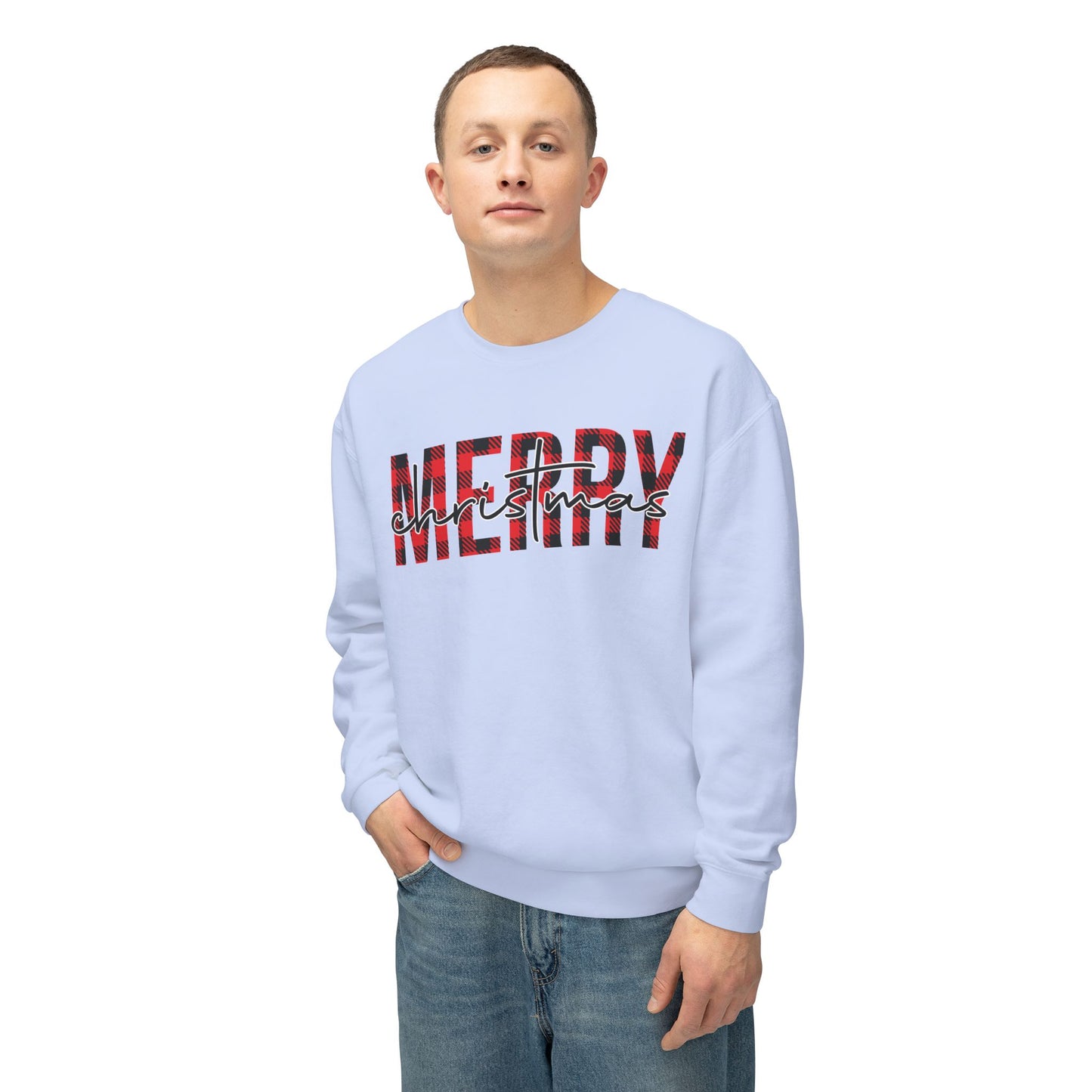 Merry Christmas Unisex Lightweight Crewneck Sweatshirt