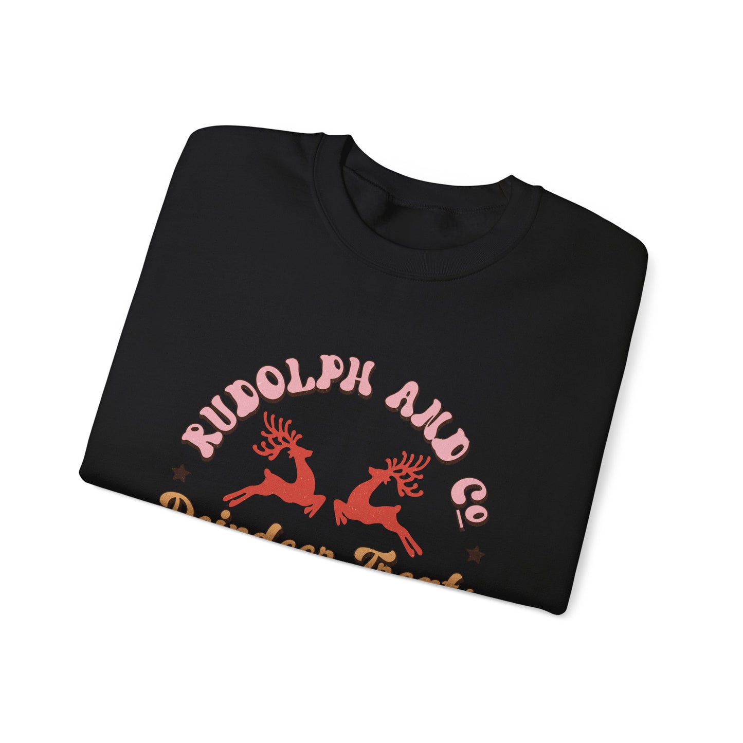 Christmas Crewneck Sweatshirt - Rudolph & Santa's Reindeer Treats Design