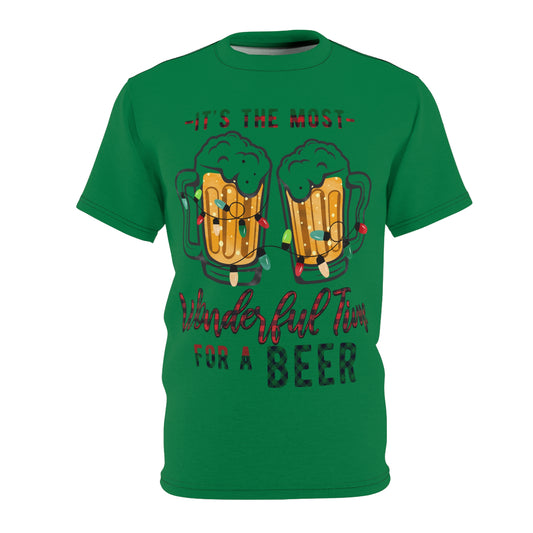 Holiday Cheer Unisex Beer Tee - "It's The Most Wonderful Time For A Beer"