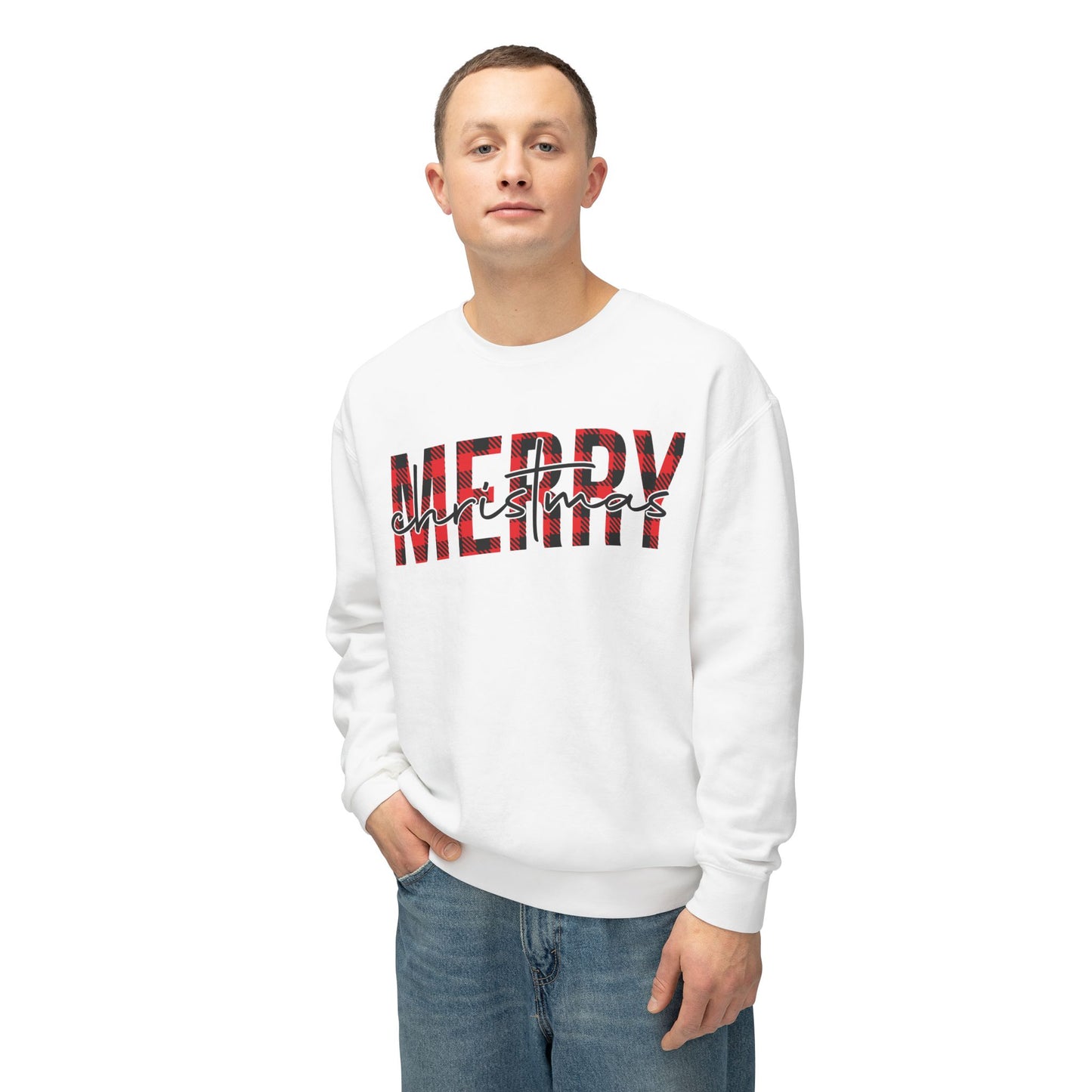 Merry Christmas Unisex Lightweight Crewneck Sweatshirt