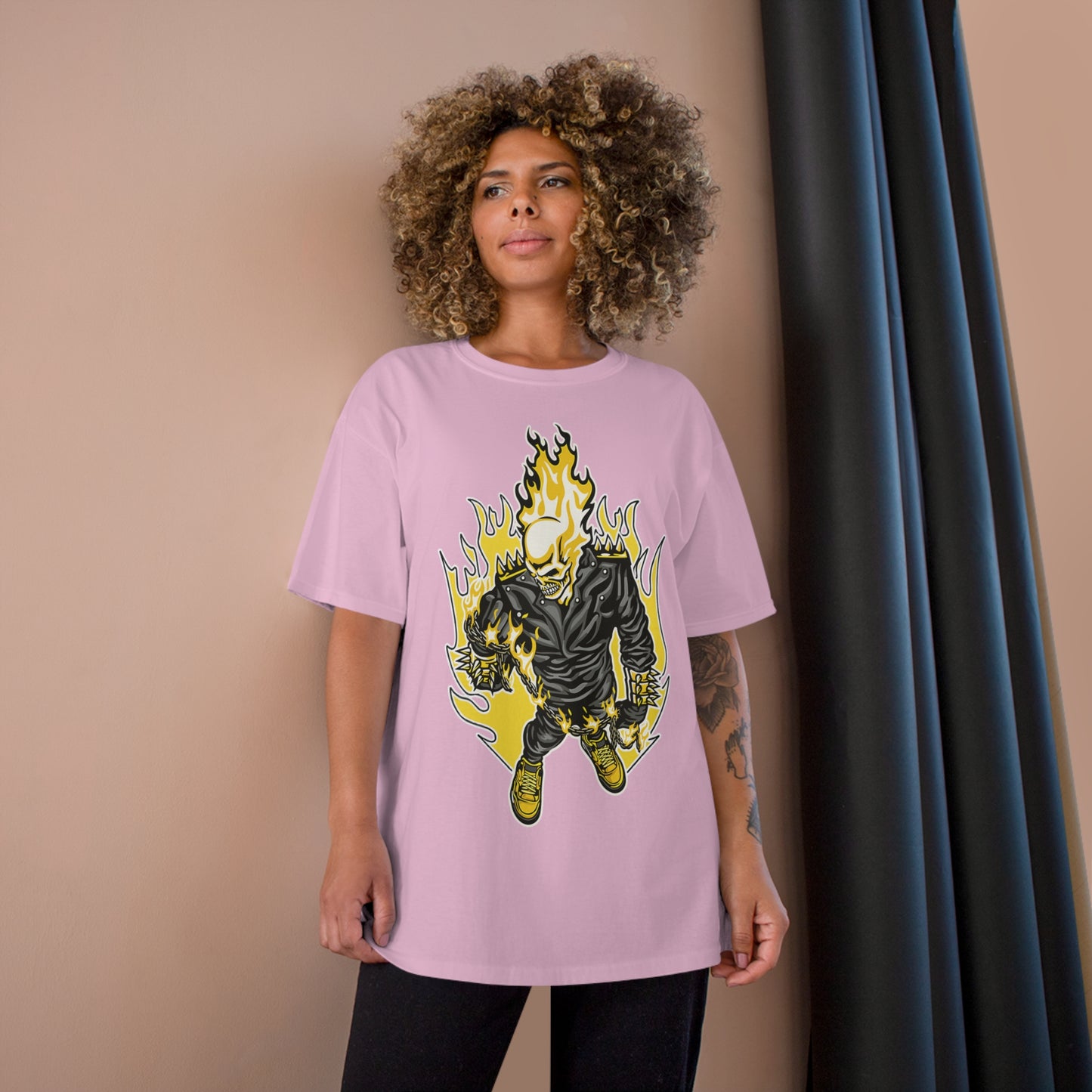 Flaming Skull Champion T-Shirt