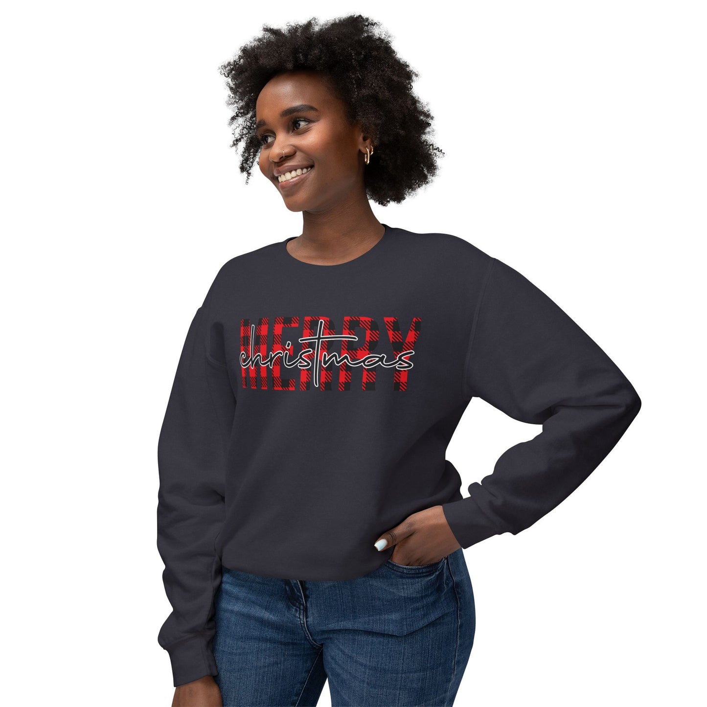 Merry Christmas Unisex Lightweight Crewneck Sweatshirt