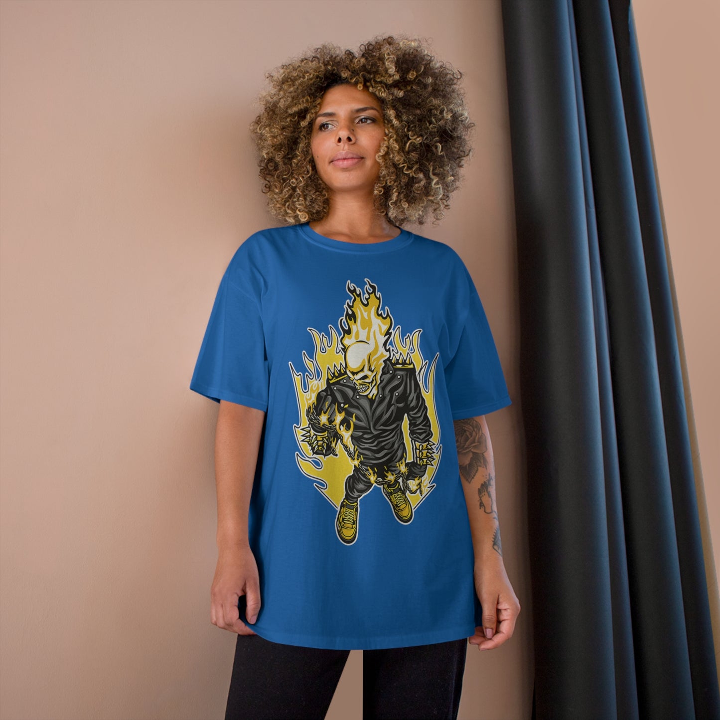 Flaming Skull Champion T-Shirt