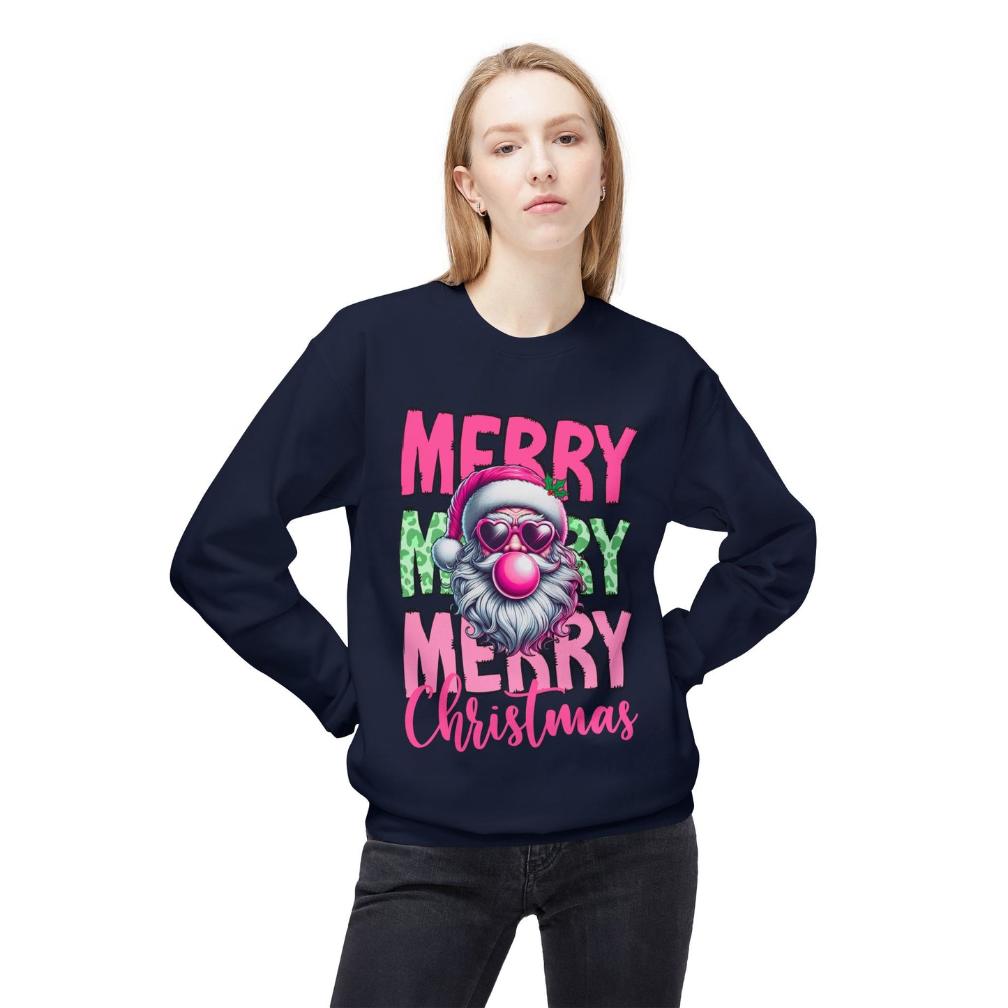 Merry Christmas Fleece Crewneck Sweatshirt