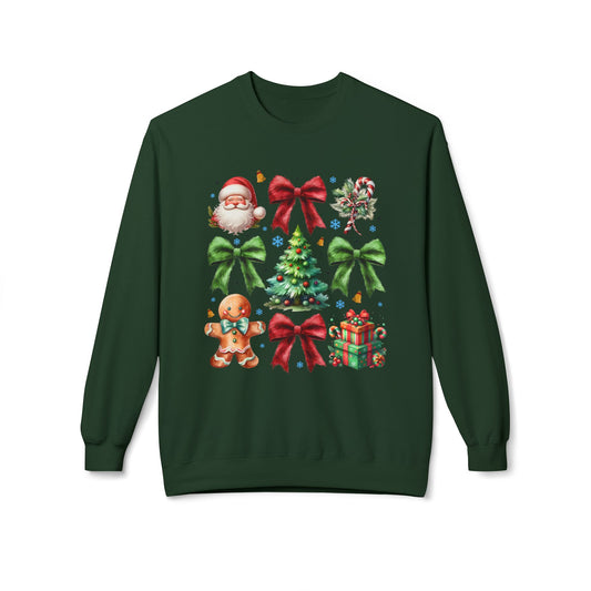 Festive Fleece Crewneck Sweatshirt - Christmas Cheer Design