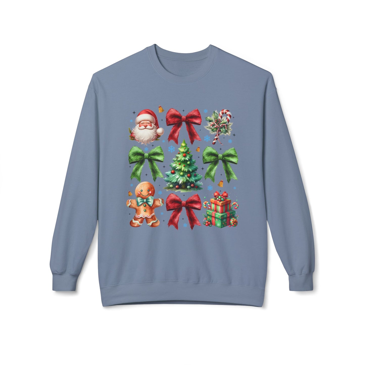 Festive Fleece Crewneck Sweatshirt - Christmas Cheer Design