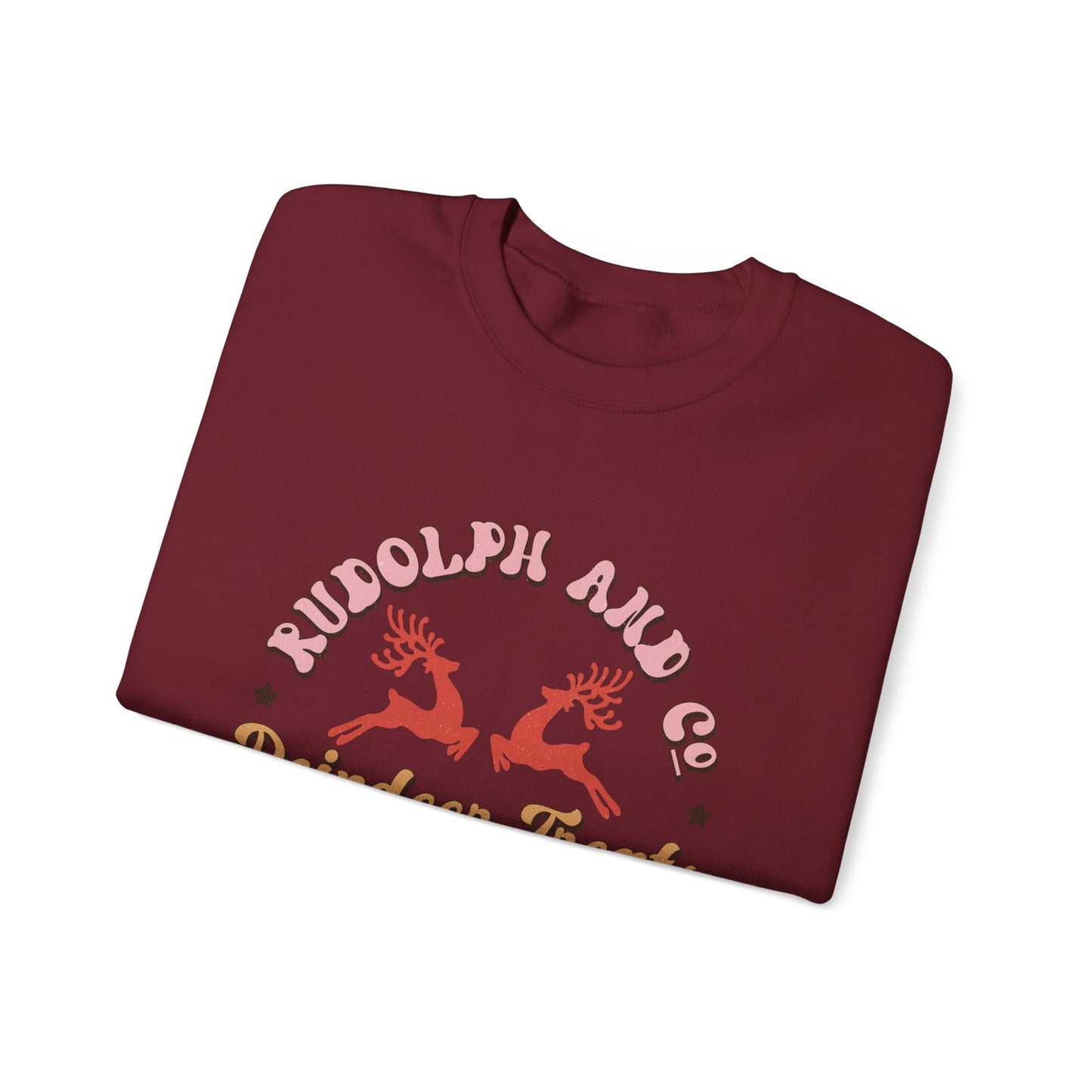 Christmas Crewneck Sweatshirt - Rudolph & Santa's Reindeer Treats Design