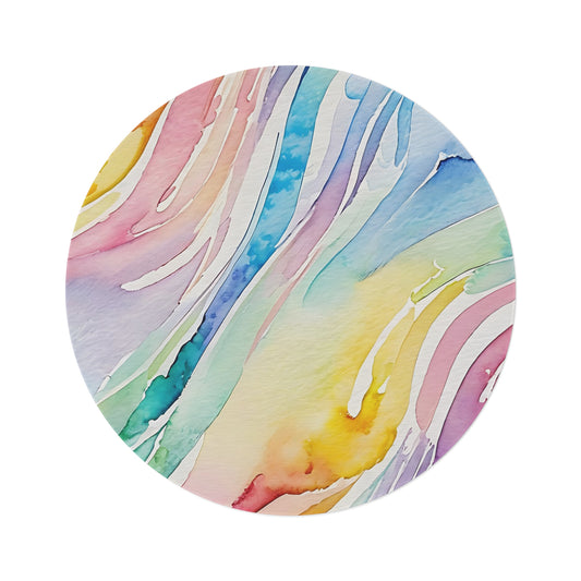 Colorful Watercolor Round Rug – Brighten Your Space with Artistic Flair