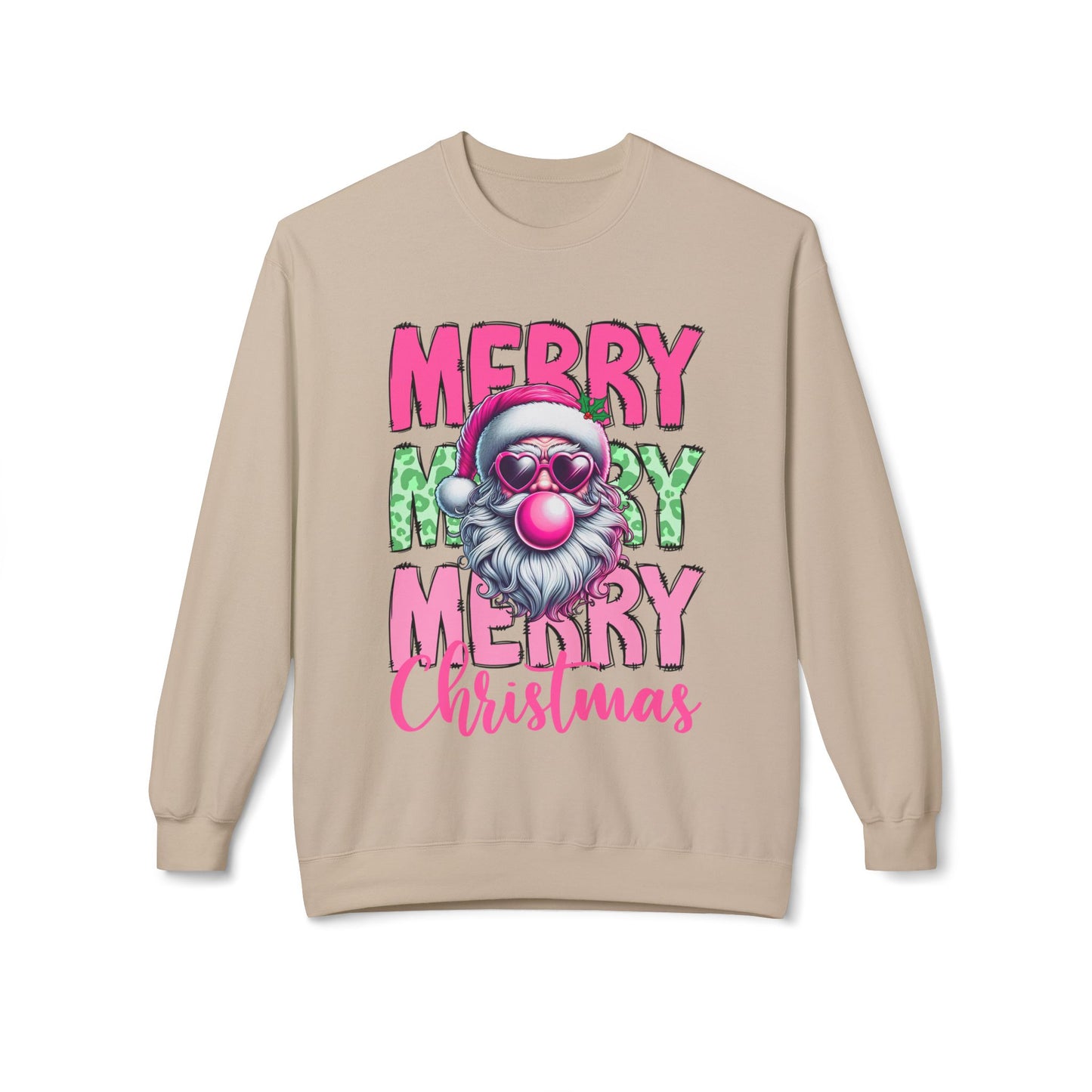 Merry Christmas Fleece Crewneck Sweatshirt