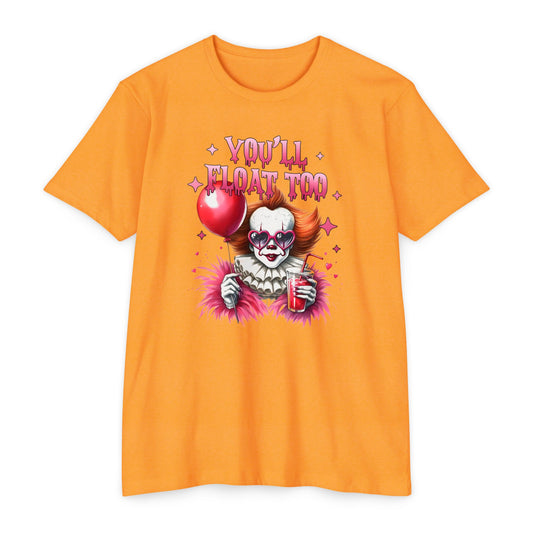 Spooky CVC Jersey T-Shirt - "You'll Float Too" Horror Tee
