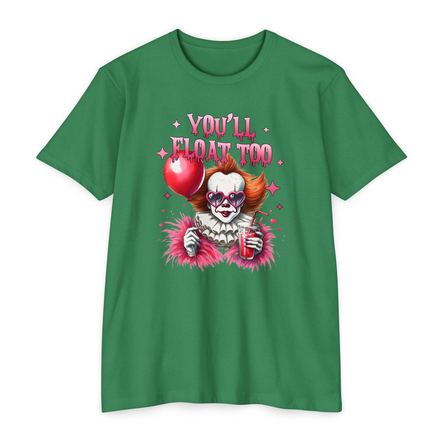 Spooky CVC Jersey T-Shirt - "You'll Float Too" Horror Tee