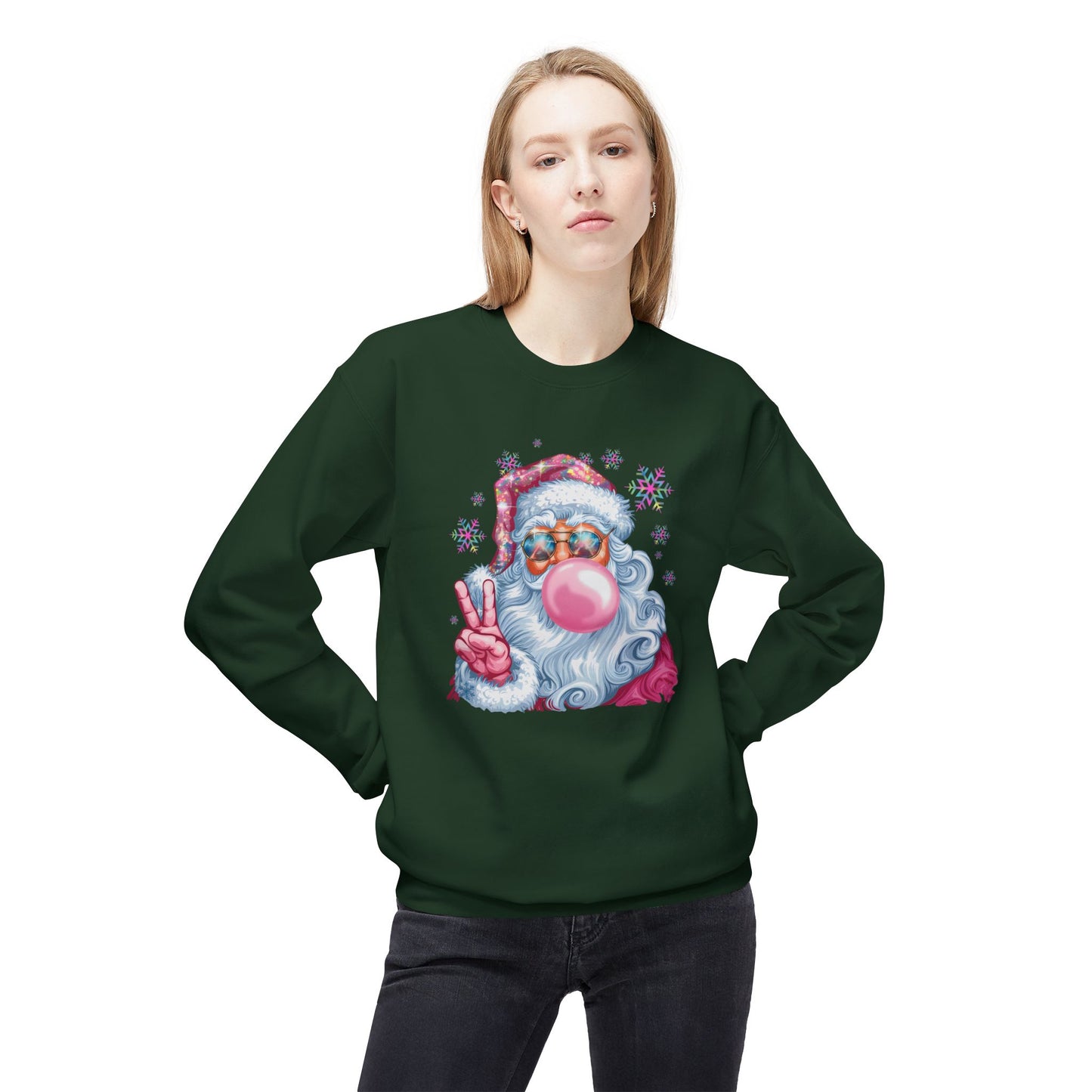 Santa Claus Midweight Softstyle Fleece Crewneck Sweatshirt
