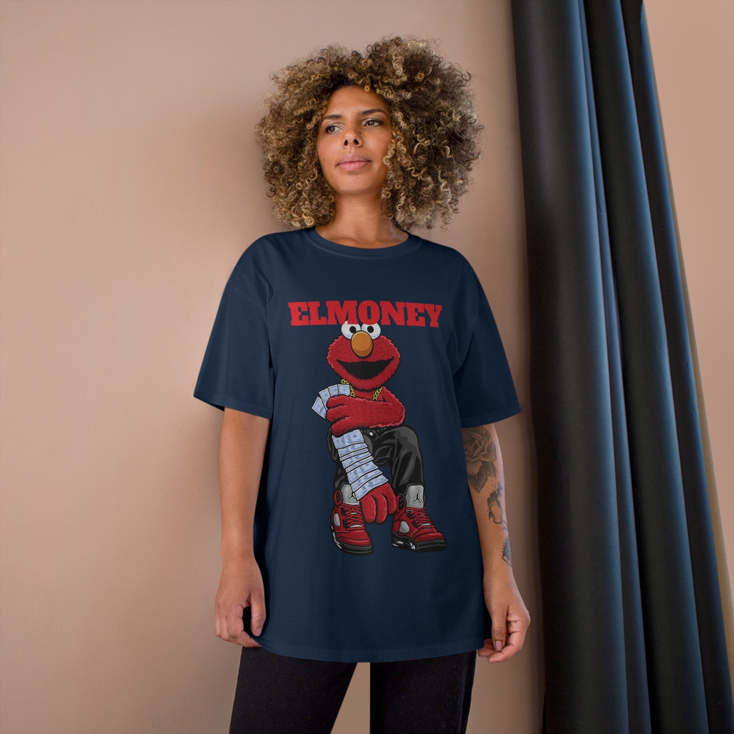 Elmo Champion T-Shirt with Money Design