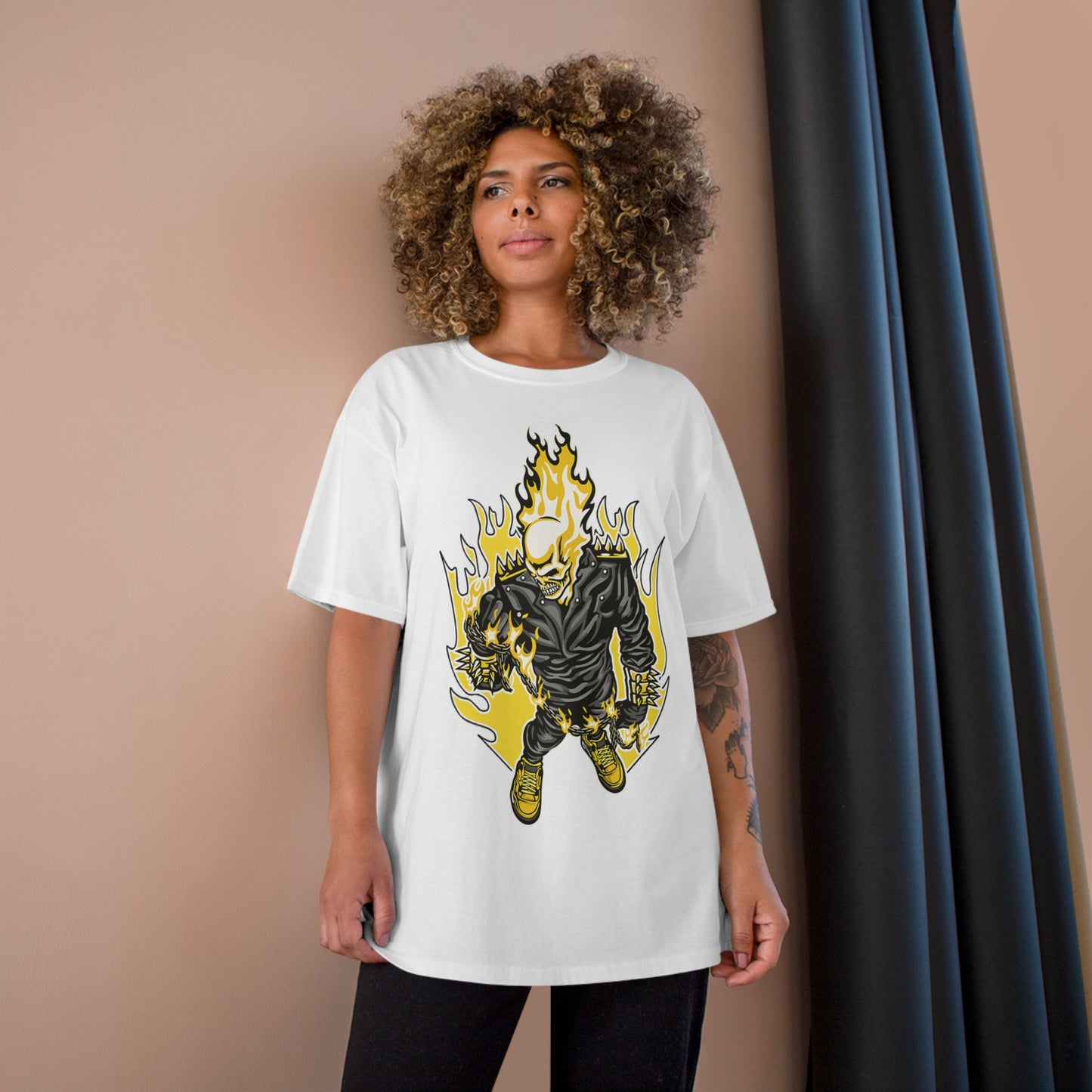 Flaming Skull Champion T-Shirt