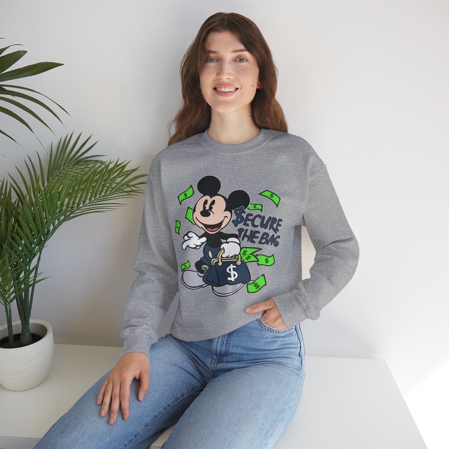 Unisex Sweatshirt - Secure the Bag Mickey Mouse Design