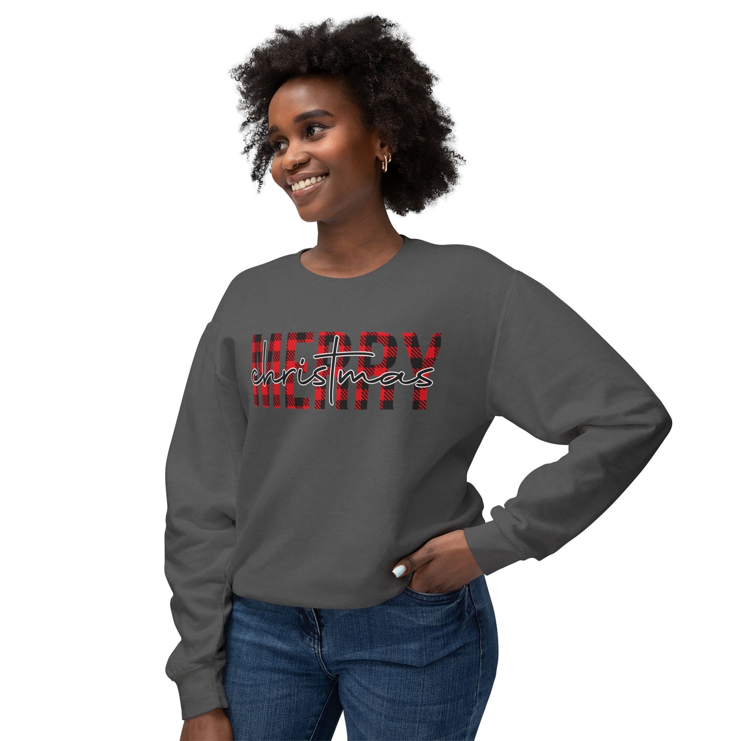 Merry Christmas Unisex Lightweight Crewneck Sweatshirt