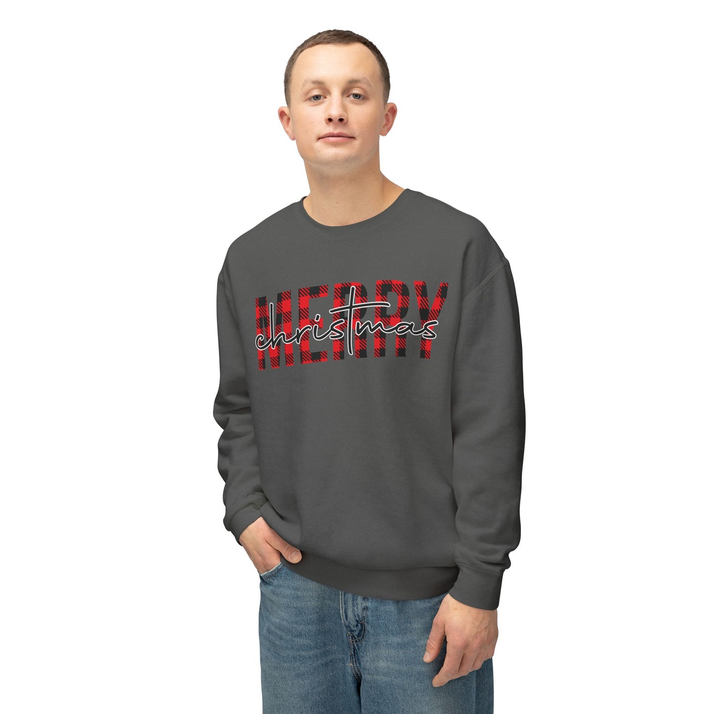 Merry Christmas Unisex Lightweight Crewneck Sweatshirt